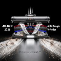 Aspirateur balai sans fil tout-en-un, super aspiration, léger, brosse anti-emmêlement LED, sécheur, filtre HEPA, certifié CE/CB