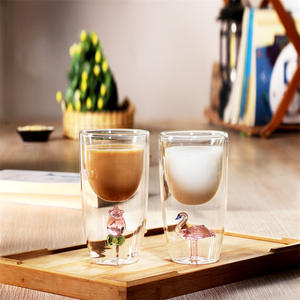 Tasse à café en verre, tasse en verre transparente résistante à la chaleur à double paroi, tasse anti-brûlure en borosilicate de haute qualité - Product Image 3