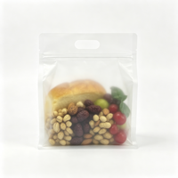 Sachet refermable personnalisé imprimé, givré, à fond plat, avec poignée, de qualité alimentaire, pour mélange de fruits secs, noix et snacks