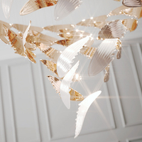 Villa Loft Salon Art Lustre Duplex Suspension Salle À Manger Chambre Aile Escalier En Verre Suspension