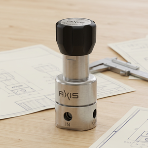 Regulador de contrapresión industrial Axis BPR2 con cuerpo de acero inoxidable SS316 para sistemas de muestreo de analizadores de gases, instrumentación de procesos, 0.6 CV - Product Image 1