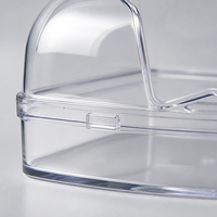 Boîte de bain de sable pour hamster, transparente, d'angle, avec couvercle en dôme, fournitures de nettoyage S M L