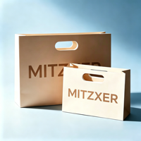 Sacs cadeaux en papier de luxe avec poignées découpées, logo personnalisé, pour vêtements, sous-vêtements, commerce de détail, magasin