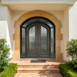 <span class=keywords><strong>Puerta</strong></span> Doble <span class=keywords><strong>de</strong></span> Entrada <span class=keywords><strong>de</strong></span> Hierro Forjado a Mano <span class=keywords><strong>de</strong></span> Lujo con Arco, <span class=keywords><strong>Puerta</strong></span> Frontal <span class=keywords><strong>de</strong></span> Seguridad <span class=keywords><strong>de</strong></span> Acero Sólido Personalizada para Villa - Product Image 4