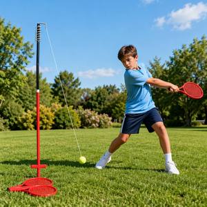 IUNNDS Meilleur Prix – Équipement d'entraînement de tennis portable en acier, ensemble de <span class=keywords><strong>swingball</strong></span> et de tetherball avec 2 raquettes - Product Image 1