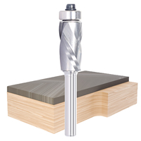 Fraise à rainurer ultra-performante à coupe descendante avec roulement inférieur, motif en spirale pour le travail du bois, tige de 1/4 pouce
