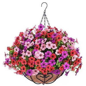 Nouvelle couronne de printemps suspendue pour porte d'entrée, décoration florale artificielle en soie au toucher réel - Product Image 4