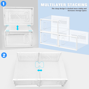 נעליים שקופות נעליים שקופות פלסטיק נשים לקוסמטיקה תיבת אחסון מגנטית בסגנון אמריקאי - Product Image 4