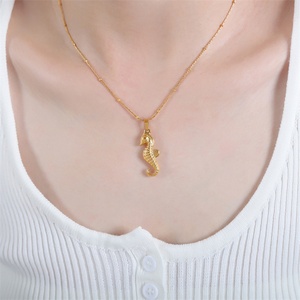 Custom Fine Stainless Steel Bee Snake Eye Seahorses Charms Accessories Gold Plated Animal Pendant <b>Necklace</b> - Product Image 5