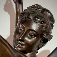 Ornements de bureau, statue de femme dansante abstraite moderne en bronze, technique de moulage 3D, objet de collection artistique