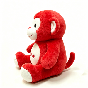 Suave peluche rojo con temática de amor, mono rojo para abrazar, compañero estético para el dormitorio, muñeco de peluche decorativo. - Product Image 2