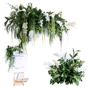 Groen Traditioneel Kunstmatig Bruiloftsboogdecor Nieuw Aankomst Bloemenkrans Arrangement Tafelloper Feestevenement Gangpad Hardloper - Product Image 4