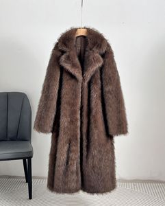 <span class=keywords><strong>Manteau</strong></span> <span class=keywords><strong>Long</strong></span> en Fausse <span class=keywords><strong>Fourrure</strong></span> pour <span class=keywords><strong>Femme</strong></span>, Col Tailleur Luxueux, Automne Hiver, Vente Chaude - Product Image 4