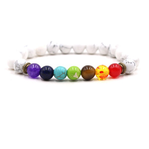 Bracciale con 7 Chakra in Pietra Naturale di Lava e Occhio di Tigre <span class=keywords><strong>per</strong></span> Donne e Uomini, Braccialetti Terapeutici <span class=keywords><strong>per</strong></span> Equilibrio e <span class=keywords><strong>Guarigione</strong></span>, Gioielli da <span class=keywords><strong>Preghiera</strong></span> Regolabili - Product Image 2