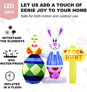 Decoraciones inflables de Pascua de 6 pies para exteriores, conejo gigante de Pascua con letrero direccional, inflable con luces LED para el hogar, jardín, fiesta de primavera - Product Image 6