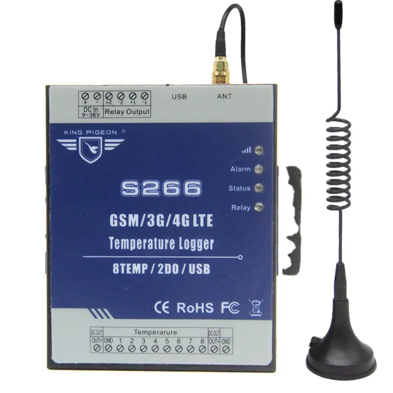 8T 2DO GSM/3G/4G Nhiệt Độ Dữ Liệu Logger S266