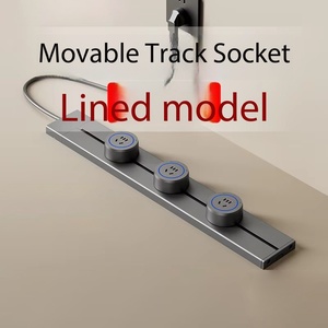 Stopkontak Rel Kabel Terpasang yang Dapat Dipindahkan IP44 Paduan Aluminium Abu-abu Rel Kombinasi Bebas Dapat Dilepas Multi Outlet Strip Colokan USB-A USB-C - Product Image 5