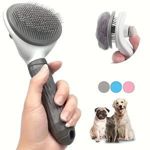 Hiphoppet, fabricante OEM y ODM, cepillo de aseo para mascotas, cepillo rebanador autolimpiante, peine para perros y gatos, elimina el pelo suelto y los enredos - Product Image 1