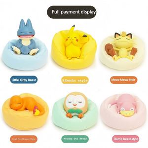 Décoration & Cadeau de bureau : Figurine monstre <span class=keywords><strong>jaune</strong></span> mignonne, série posture endormie, modèle en PVC pour décoration intérieure de voiture et cadeau de bureau - Product Image 3