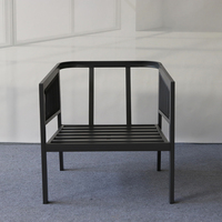 Salbeigrünes Outdoor-Gartenmöbel-Set 4-teilig Zweisitzer 2 Sessel Rechteckiger Couchtisch Metallrahmen für Hinterhof Garten