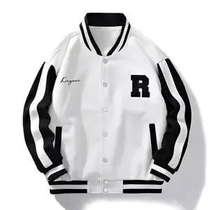 Chaqueta de béisbol energética blanca de Material de nueva marca, moda urbana, ropa soleada, abrigo cómodo de poliéster 100%