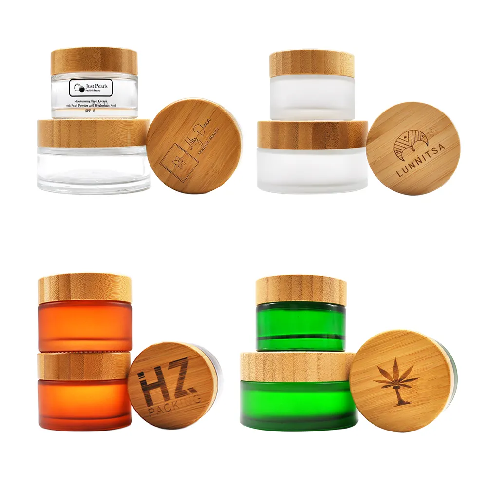 Cosmetic Packaging Set 15g 30g 50g Cosmetic Jar Spray Bottle Eco Friendly Bamboo 100ml Bamboo with Bamboo Cap Glass Dropper