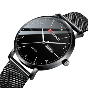 Montre à quartz minimaliste pour homme, bracelet en acier inoxydable, simple, élégante, étanche, montre-bracelet pour affaires - Product Image 2