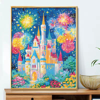 Peinture Diamant Moderne Minimaliste Encadrée DIY Château de Rêve Art Écologique 5D Point de Croix Petite Pièce Complète