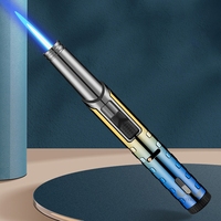Briquet torche à flamme jet rechargeable, portable et coupe-vent pour usage extérieur