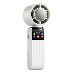 Customized Semiconductor Cooling Handheld <b>Mini</b> Fan 5W Digital Display Battery Powered Portable Wearable Fan - Product Image 5