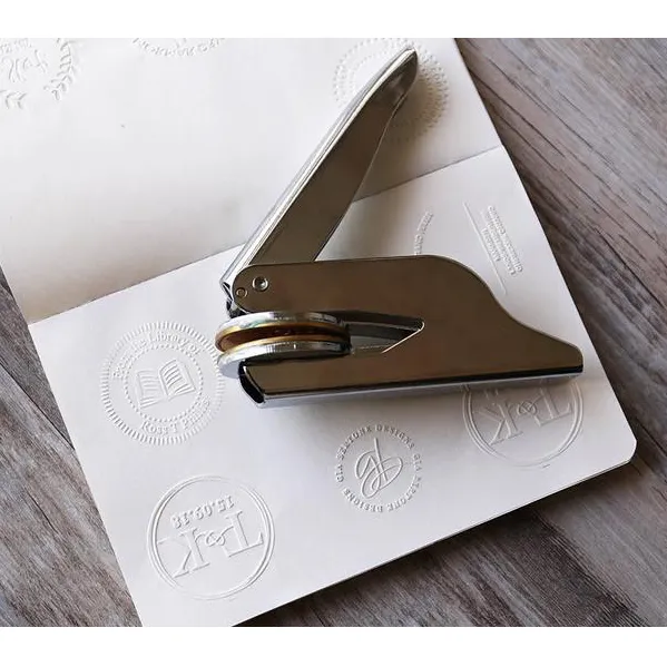 Aangepaste Bibliotheek Boek Uitnodiging Embosser Stempel Embossing Stempel Notaris Seal Stamp Voor Gepersonaliseerde Motto Maak Uw Logo