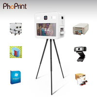 Machine de photomaton portable de haute qualité avec écran tactile vintage, caméra et imprimante Phoprint série D, en métal, garantie d'un an