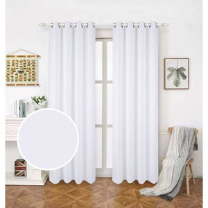 Tende bianche in poliestere 140x228cm con 8 occhielli per decorazioni per la casa eleganti mantovane per vetrine - Product Image 1