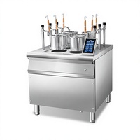 Machine à cuire les nouilles automatique à six yeux en acier inoxydable SEMIKON, machine à cuire les nouilles intelligente à levage automatique, cuisinière commerciale entièrement automatique, cuisinière épicée chaude
