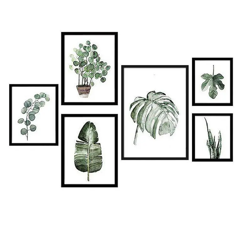 Folhas Pintura Decorativa Estilo Americano Luz Pinturas De Luxo Nórdico Sala Verde Personalizado Lona Flor Moderna 50pcs