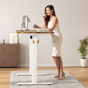 Ergonomischer Moderner Metall-Stehschreibtisch mit Höhenverstellung, Holzplatte und Einzelmotor für Computerarbeit - Product Image 6