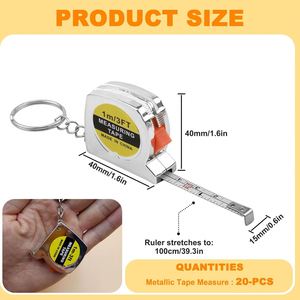 <b>Heavy</b> <b>Duty</b> 3ft Keychain Tape Measure Metal Case Retractable Steel Blade Imperial Inch Small Measuring <b>Tool</b> for Construction - Product Image 2