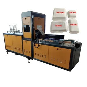 الهيدروليكية صندوق أطعمة ورقي آلة قابلة للتحلل الحيوي أدوات المائدة آلة قصب السكر القابلة للتحلل علب الاغذية آلة