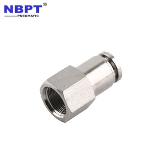 PCF Female Thread Brass Screw Straight Quick Connect One Touch Types of Plastic Brass Stainless Steel Fittings Pneumatic