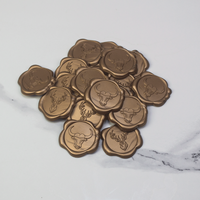 Sello de Cera 3D de Lujo en Bronce Antiguo, Adhesivo, con Diseño de Cabeza de Ciervo/Toro, para Invitaciones de Boda y Empaquetado