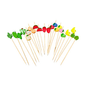 Jiale - Palillos de Madera Creativos para Frutas, 100 Unidades, Decorativos, con Forma de Cactus, Piña, Fresa y Plátano, para Fiestas - Product Image 4