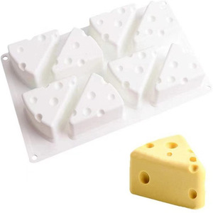 Moule à fromage en silicone, 8 cavités, forme triangulaire, pour gâteau au chocolat, savon, fabrication de bougies, blanc, taille unique - Product Image 5