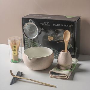 Juego de Té Matcha de Cerámica Estilo Japandi Color Durazno, 4 Piezas, Caja de Regalo Ecológica, Logotipo Personalizable, Tazón para Matcha, Batidor, Cuchara para Té - Product Image 1
