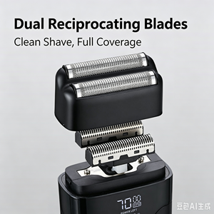 <span class=keywords><strong>Afeitadora</strong></span> Eléctrica Recargable Tipo-C con Doble Cuchilla Premium, Resistente al Agua IPX7, para Hombres, para Uso en Casa y Viajes - Product Image 4