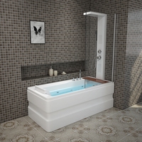 Baignoire de massage moderne pas chère pour 2 personnes, mini-baignoire pour spa avec bain à remous et douchette pour salle de bain