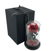 Vente en gros d'usine, Saint-Valentin, Noël, Nouvel An, dôme en verre, roses éternelles, boîte cadeau enchantée Belle