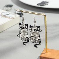 Großhandel Günstige Urlaub Mode Schöne Katze Tod Skelett Kürbis Ghost Halloween Spooky Acryl Tropfen Ohrringe für Frauen