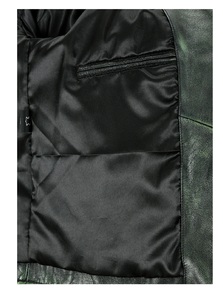 Blazer de Cuero Verde 100% Genuino Personalizado para Hombre, Corte Entallado, Marca Privada OEM/ODM, Estilo Moderno y Lujoso - Product Image 5