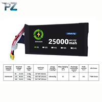 Batterie LiPo AROSEN 25000mAh 10C 23.4V/46.8V/54.6V 6S/12S/14S certifiée ROHS CE rechargeable pour FPV/RC/aérien