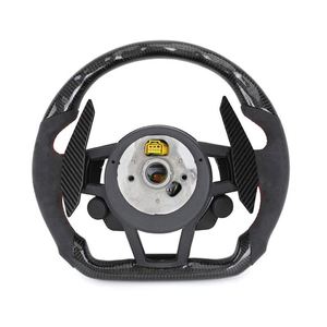 Volant personnalisé avec bouton de démarrage, en cuir perforé et fibre de carbone, pour <span class=keywords><strong>Audi</strong></span> A3 A4 A5 A6 C7 B9 RS3 RS5 RS6 RS7 C8 S4 - Product Image 3